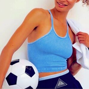 Free People Happiness Runs Crop Tank Forget Me Not blue XS/S $30